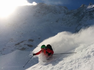 Mark chewing the pow!
